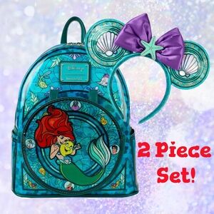 Disney Little Mermaid Backpack and Headband Set